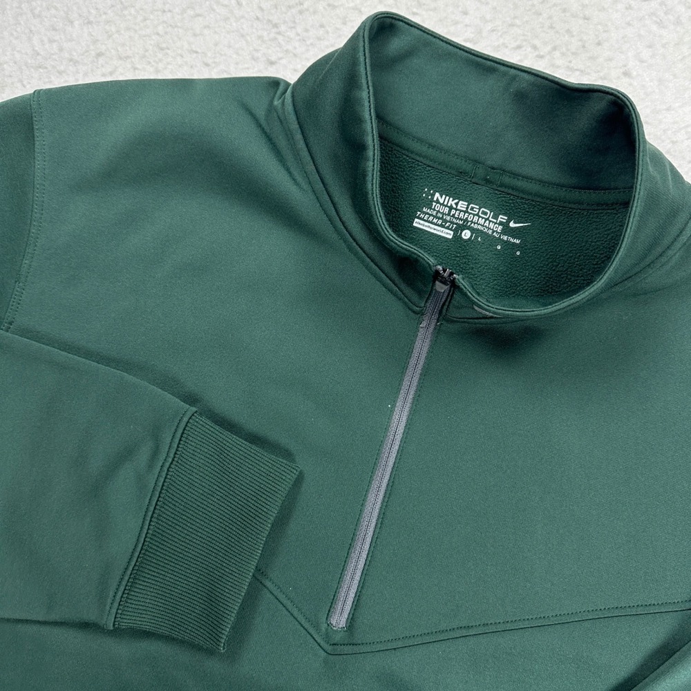 Nike Golf Quarter Zip Pullover Mens Large Green Therma-FIT 619822-330 Fleece
